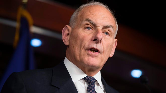 Secretary of Homeland Security John Kelly speaks about immigration enforcement legislation during a press conference on Capitol Hill in Washington, DC, June 29, 2017.