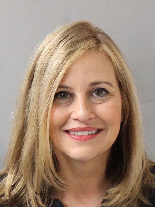 A booking photograph for Megan Barry, the former Nashville mayor who resigned in March 2018 amid an affair scandal and pleaded guilty to a $10,000 felony theft tied to the affair.