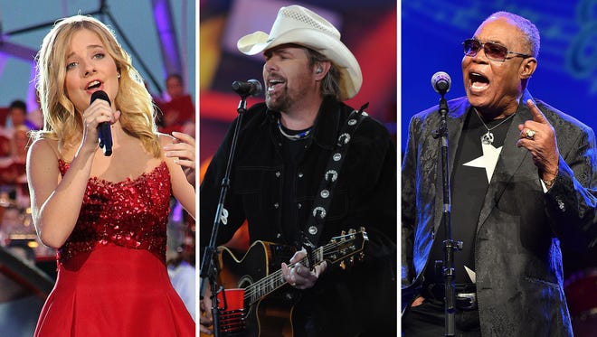 Jackie Evancho, Toby Keith and Sam Moore.