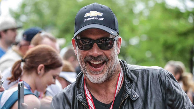 Actor and Indy 500 Pace Car driver Jeffrey Dean Morgan poses for fan photos at Sunday's red-carpet festivities.