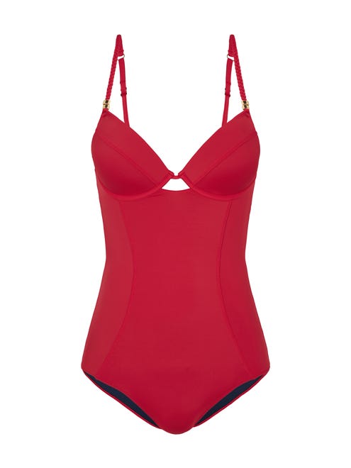 Heidi Klum Intimates Sun Muse Classic Demi One Piece, available in sizes 30-36, $180.