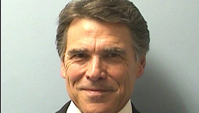 Travis County Sheriff's Office photo of Texas Governor Rick Perry who was booked on two counts of abuse of power in Austin, Texas on August 19.