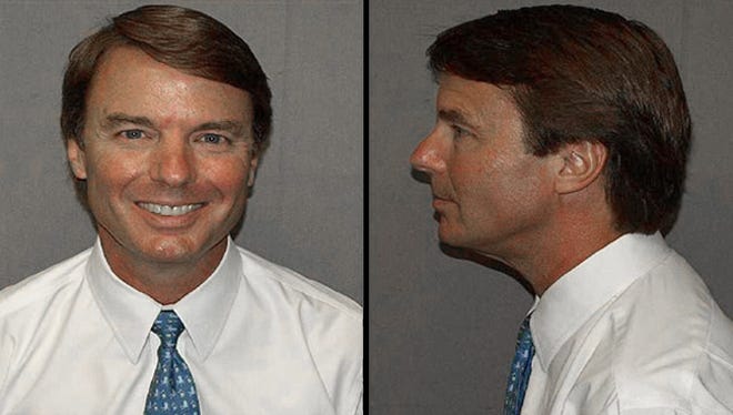 Former U.S. senator and Democratic presidential candidate John Edwards was charged with six counts of misusing campaign money to hide an extramarital affair. He was acquitted in 2012 on one count and a North Carolina jury deadlocked on the other charges.