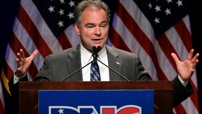 Kaine speaks during the DNC's summer meeting on Aug. 20, 2010, in St. Louis.