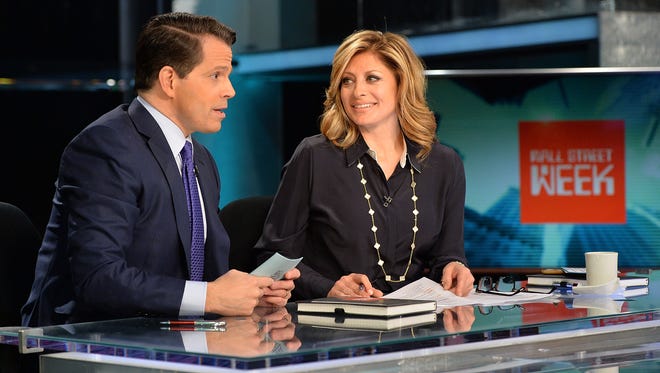 Scaramucci and Maria Bartiromo host Fox Business Network's "Wall Street Week" on April 27, 2016, in New York.