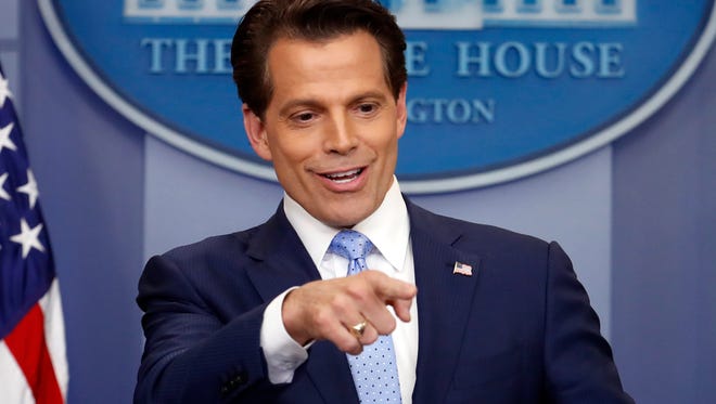 Scaramucci speaks to members of the media in the Brady Press Briefing Room of the White House on July 21, 2017.