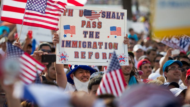 Scenes from a Capitol Hill rally on behalf of an immigration overhaul bill.
