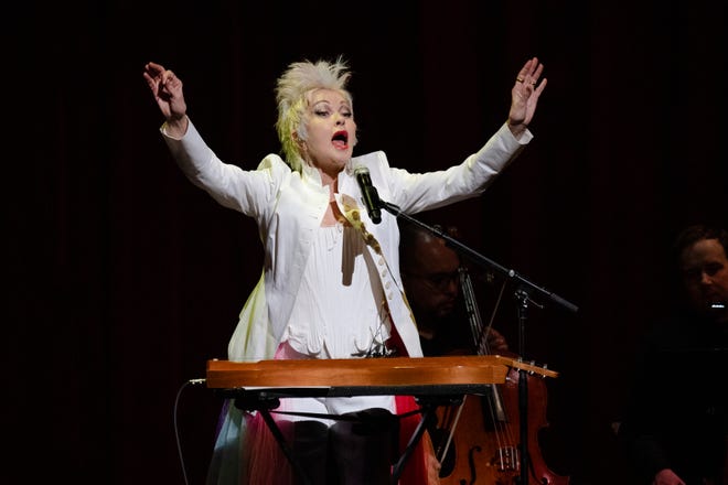 Cyndi Lauper performs at Love Rocks NYC!, a Benefit Concert for God's Love We Deliver at the Beacon Theatre on Thursday, March 12, 2020 in New York. (Photo by Amy Harris/Invision/AP) ORG XMIT: NYAH102